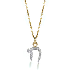 Miniature Chai Pendant White Gold