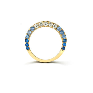 Mama Ring with blue sapphires and diamonds