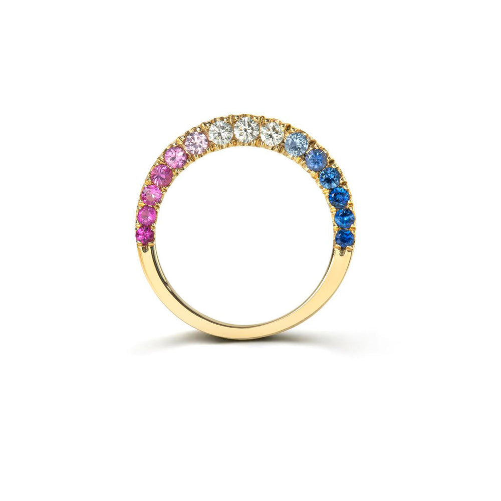 Mama Ring with multi colored sapphires and diamonds