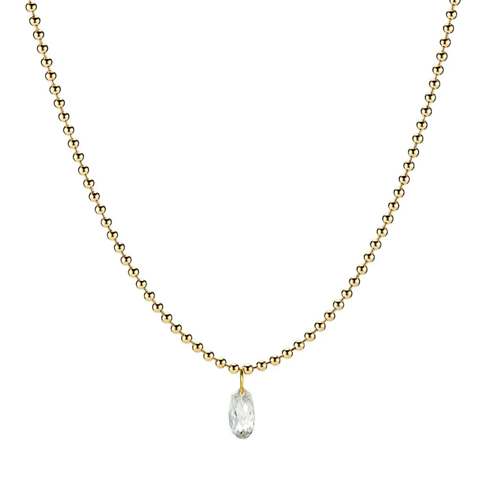 Raindrop Necklace with Diamond Briolette