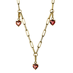 Three of Hearts charm necklace
