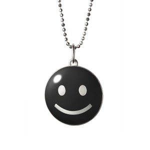 big smile necklace sterling black