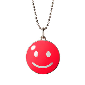 big smile necklace sterling neon-pink