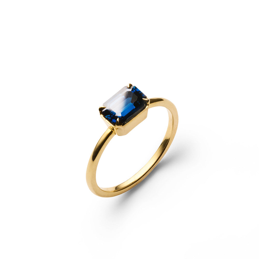 Unique designer sapphire engagement ring 