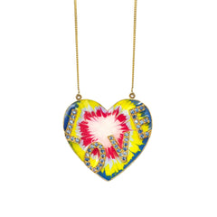 Big Love Heart Tie-Dye Pendant