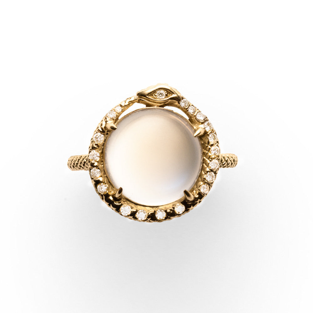 Unique designer eternity moonstone engagement ring 