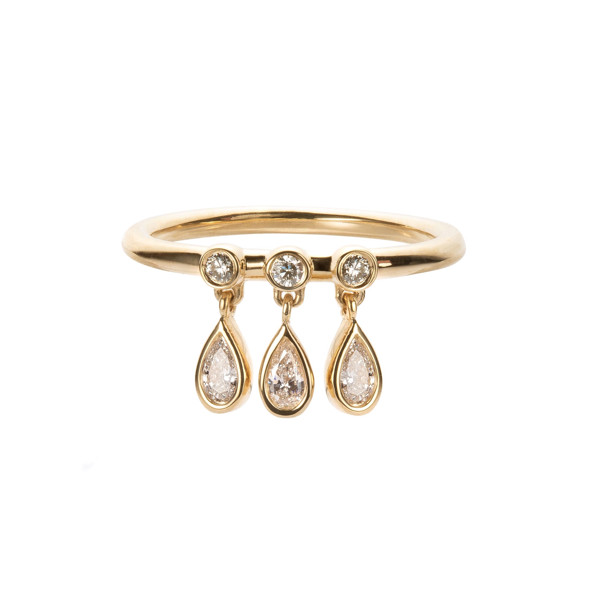 triple dangle ring pear-cut-diamond-drops