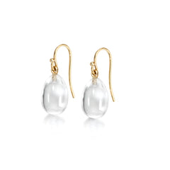 Clear Rock Crystal Egg Earrings