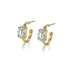 Shula Emerald-cut diamond  Hoops