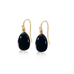 Petite Carved Onyx Egg Earrings