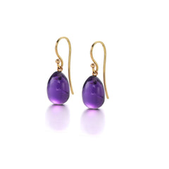 Purple Amethyst Egg Earrings