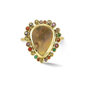 Opal gems gold ring