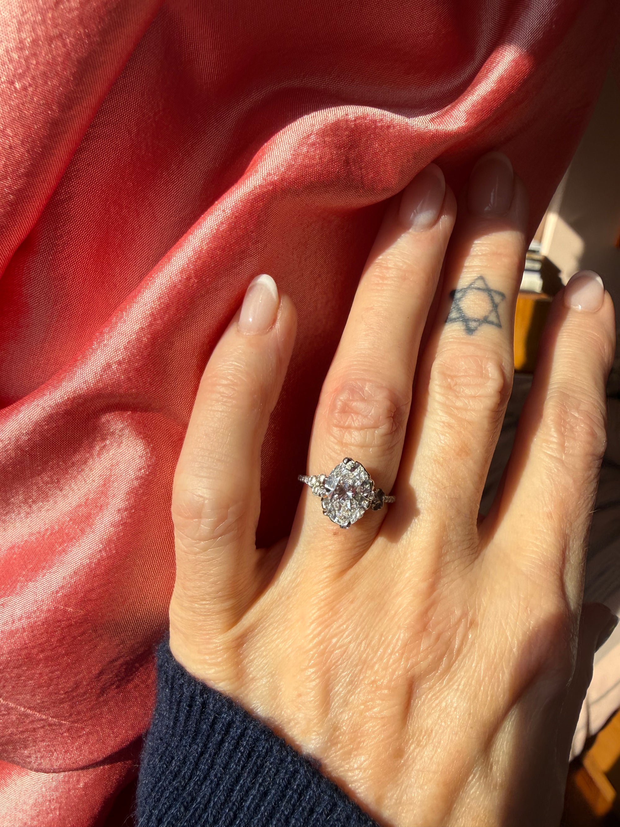 Diamond Desiree Ring with an Oval Diamond