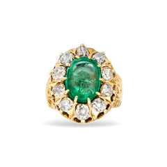 Antique Emerald and Diamond Ring