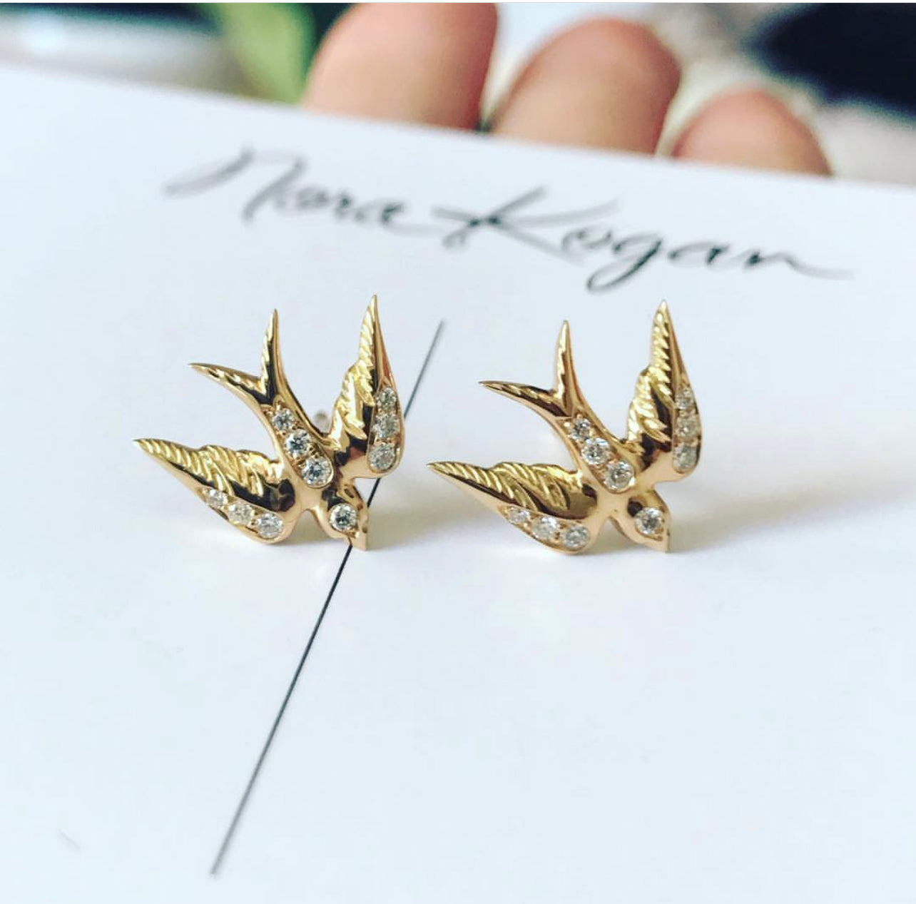 Swallows with Diamond Pavé