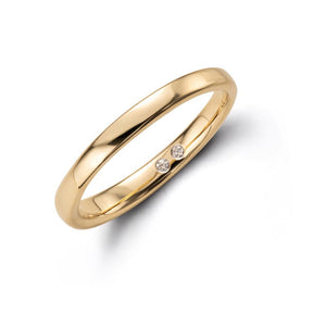 smooth gold band two hidden diamonds