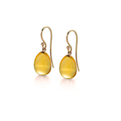 Golden Citrine Egg Earrings