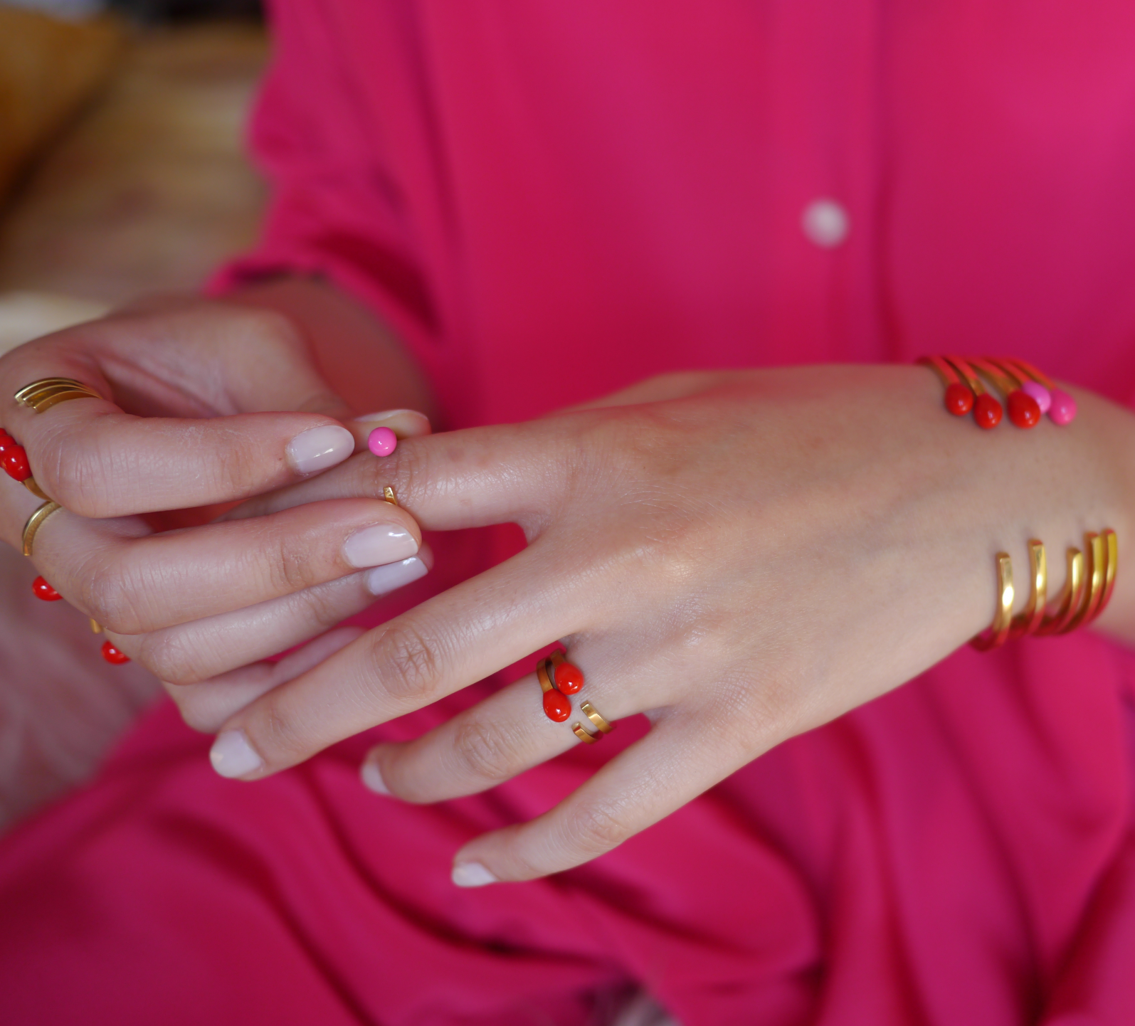 Matchstick Ring with Pink Tip