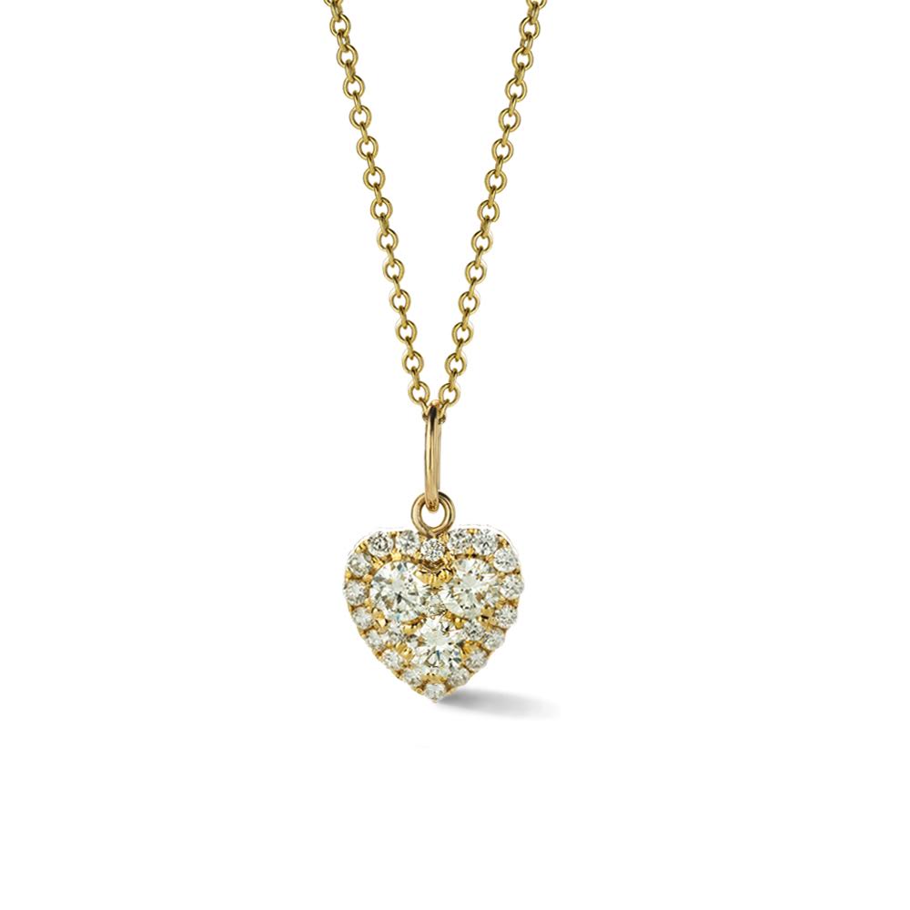 Rosey Necklace with Diamond Heart