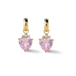 Little Darlings Heart Charms with Pink Topaz and Diamonds