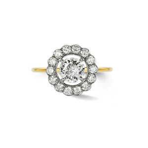 white gold diamond halo ring