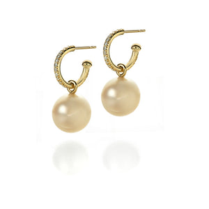 apricot south seas pearl earrings