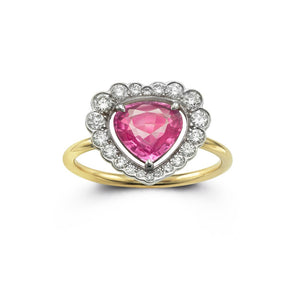 pink gem diamond gold ring