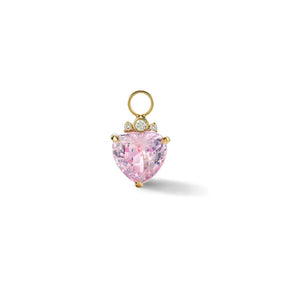 Single Little Darling Heart Charm with Pink Topaz and Diamonds