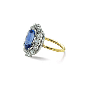 blue sapphire diamonds gold ring