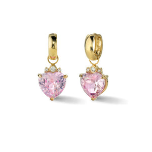 Little Darlings Heart Charms with Pink Topaz and Diamonds