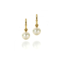 white Japanese Akoya pearl earrings