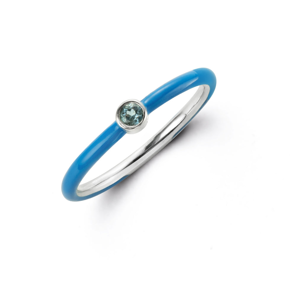 blue enamel sapphire ring