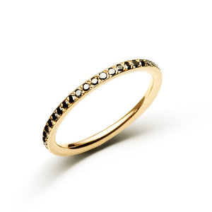 black diamonds gold band