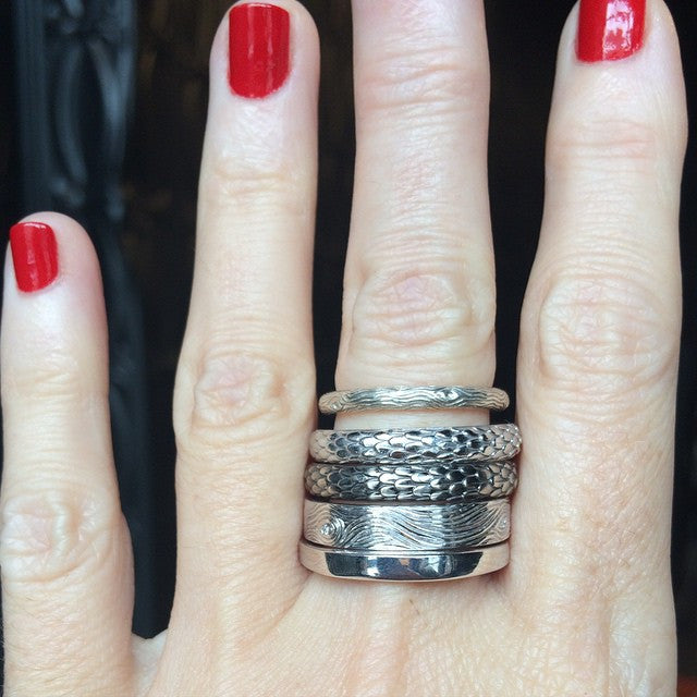 Woody Ring White Gold