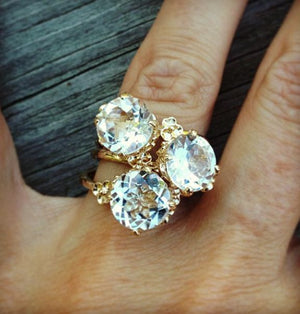 Unique designer aquamarine engagement ring 
