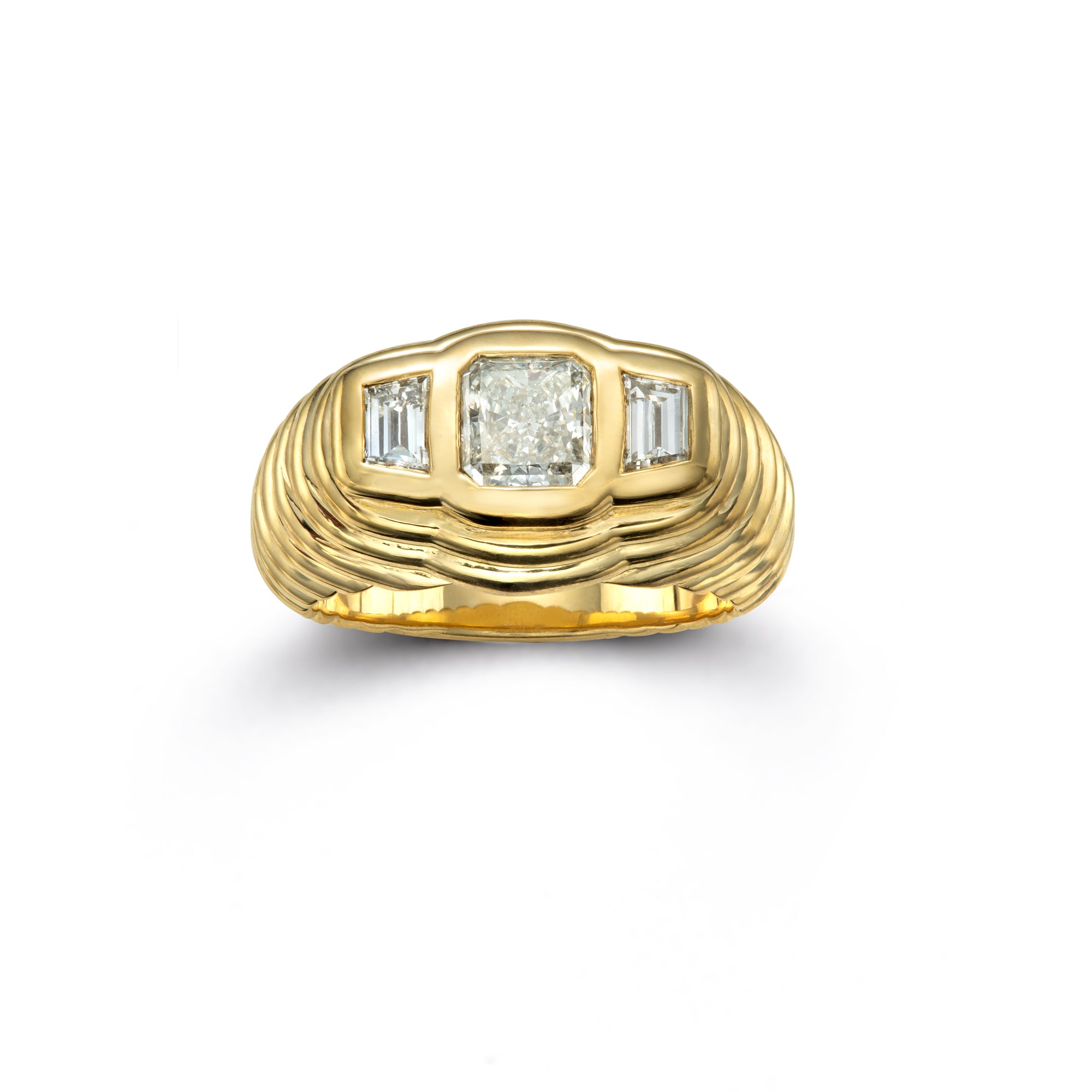 18k gold and diamonds art deco ring