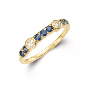 diamonds blue sapphires gold ring