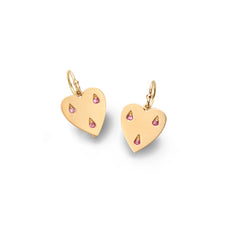 Pretty In Pink Sapphire Heart Earrings