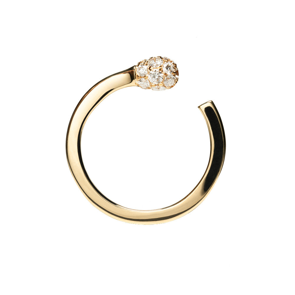 Matchstick Ring with Diamond Pave Tip - Nora Kogan
