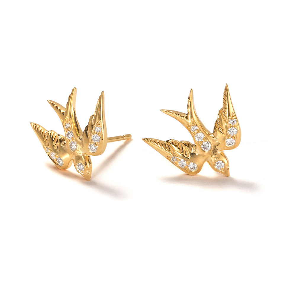 Swallows with Diamond Pavé