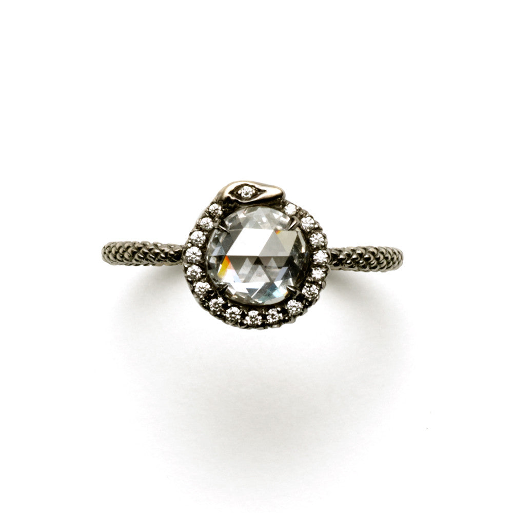 Unique designer eternity diamond engagement ring 
