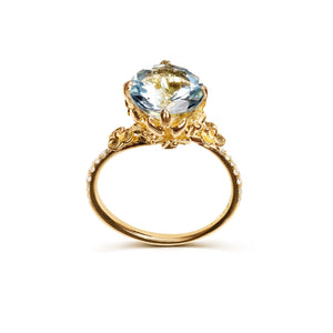 Unique designer aquamarine engagement ring 