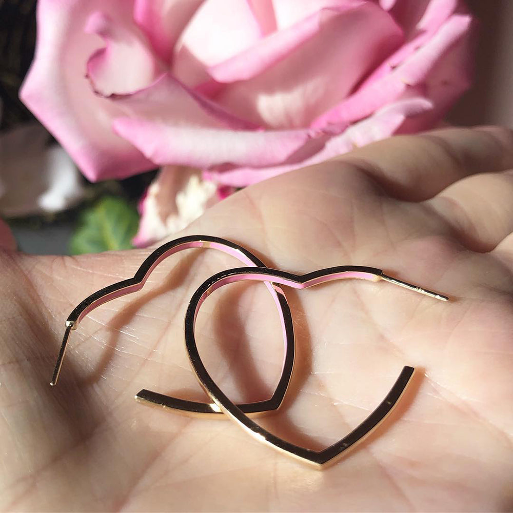 Heart Hoops with Enamel