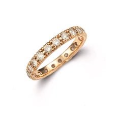 rose gold eternity band diamonds