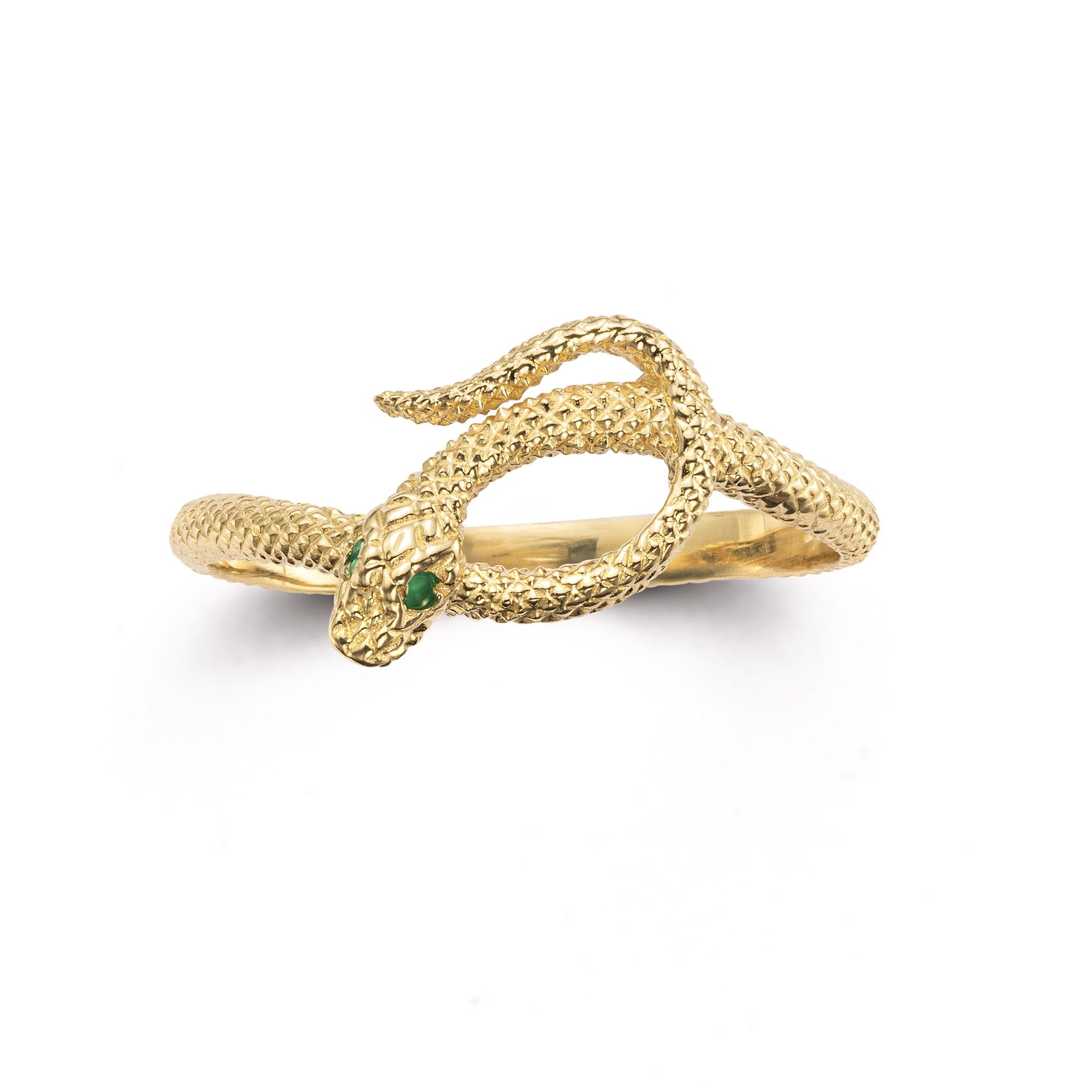 Serpent Ring with Emerald Eyes - Nora Kogan