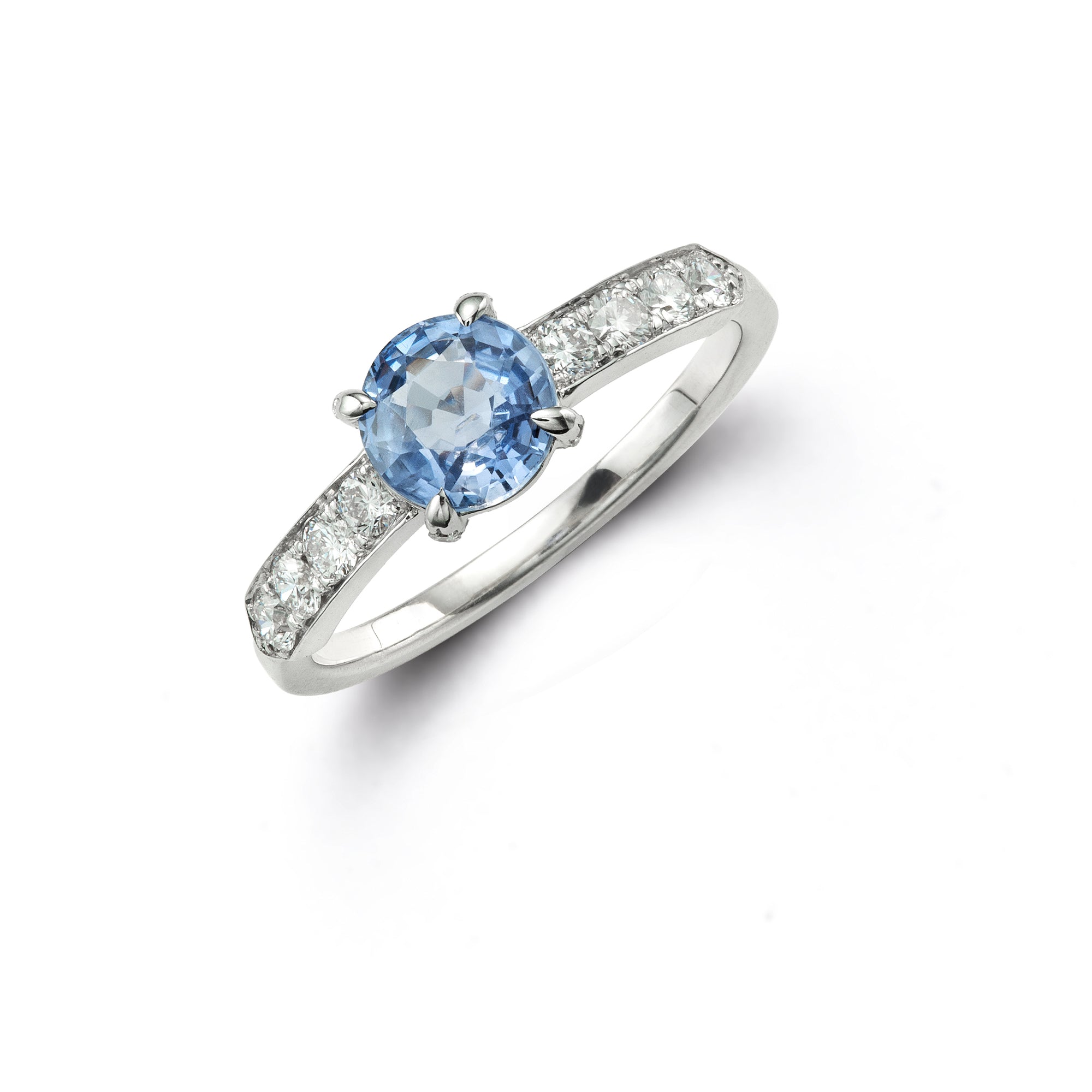 sapphire diamond white gold ring