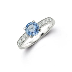 sapphire diamond white gold ring