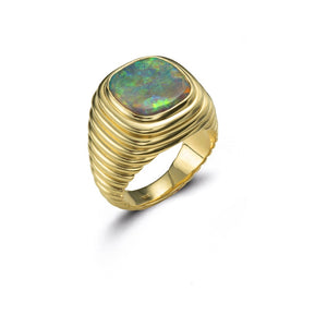 large opal gold ring
