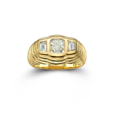 modernist diamond gold ring