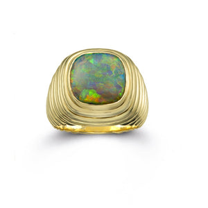 large opal gold ring